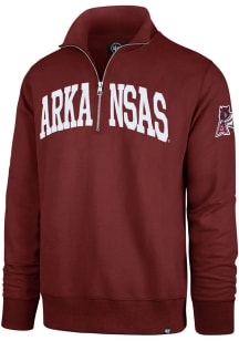 47 Arkansas Razorbacks Mens Crimson Striker Long Sleeve Qtr Zip Fashion Pullover