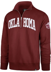 47 Oklahoma Sooners Mens Crimson Striker Long Sleeve Qtr Zip Fashion Pullover