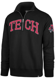 47 Texas Tech Red Raiders Mens Black Wordmark Striker Long Sleeve Qtr Zip Fashion Pullover