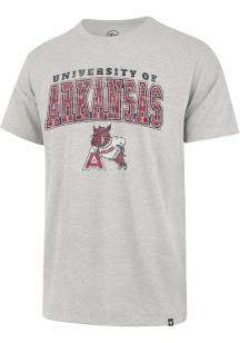 47 Arkansas Razorbacks Grey Dome Over Franklin Short Sleeve Fashion T Shirt