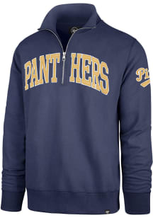 47 Pitt Panthers Mens Blue Striker Long Sleeve Qtr Zip Fashion Pullover