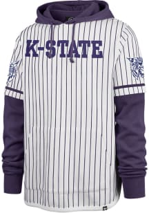 47 K-State Wildcats Mens White Double Header Pinstripe Fashion Hood