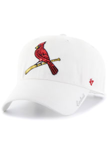 47 St Louis Cardinals White Sparkle Clean Up Womens Adjustable Hat
