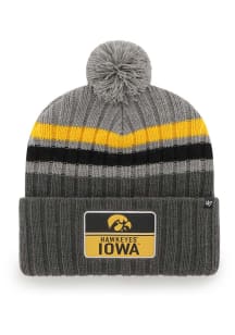 47 Iowa Hawkeyes Grey Script Cuff Knit Mens Knit Hat