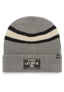 47 Iowa Hawkeyes Grey Cuff Knit Classic Mens Knit Hat