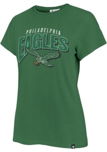 47 Philadelphia Eagles Womens Kelly Green Frankie Design Short Sleeve T-Shirt