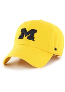 47 Michigan Wolverines Clean Up Design Adjustable Hat - Yellow