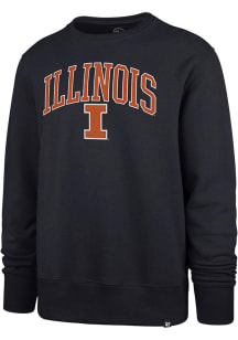 47 Illinois Fighting Illini Mens Navy Blue Arch Gamebreak Long Sleeve Crew Sweatshirt