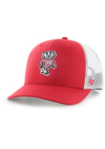 47 Wisconsin Badgers Trucker Design Adjustable Hat - Red
