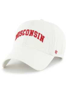 47 Wisconsin Badgers Script Clean Up Adjustable Hat - White