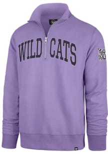 47 K-State Wildcats Mens Lavender Striker Design Long Sleeve Qtr Zip Fashion Pullover