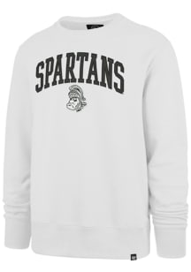 47 Michigan State Spartans Mens White Arch Gamebreak Long Sleeve Crew Sweatshirt