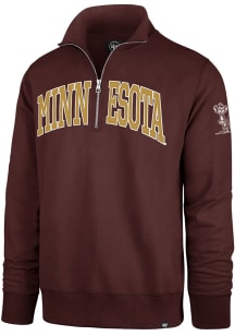 47 Minnesota Golden Gophers Mens Maroon Striker Long Sleeve Qtr Zip Fashion Pullover