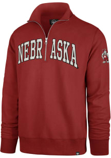 47 Nebraska Cornhuskers Mens Red Striker Long Sleeve Qtr Zip Fashion Pullover