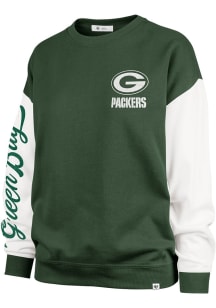 47 Green Bay Packers Womens Green Gridiron Andie Crew Sweatshirt