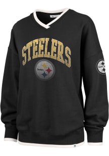 47 Pittsburgh Steelers Womens Black Clubhouse Daze Crew Sweatshirt