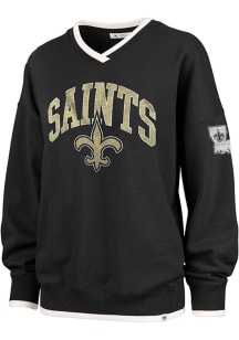 47 New Orleans Saints Womens Black Clubhouse Daze Crew Sweatshirt