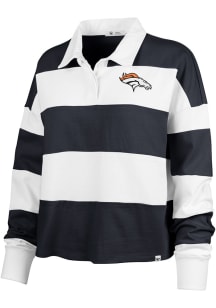 47 Denver Broncos Womens Navy Blue Clubhouse Rugby LS Tee