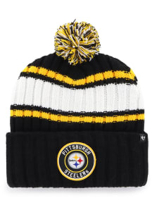 47 Pittsburgh Steelers Black Plateau Cuff Mens Knit Hat