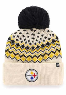 47 Pittsburgh Steelers Ivory Elsa Cuff Womens Knit Hat