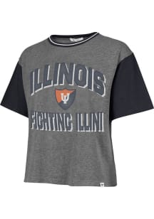 47 Illinois Fighting Illini Womens Grey Clubhouse Ziggy Short Sleeve T-Shirt