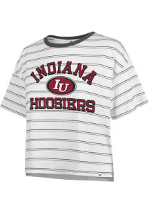 47 Indiana Hoosiers Womens White On the Line Tobie Short Sleeve T-Shirt