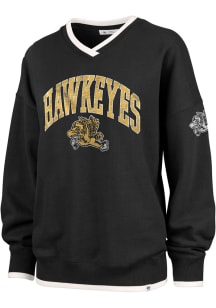 47 Iowa Hawkeyes Womens Black Clubhouse Eighties Crew Sweatshirt