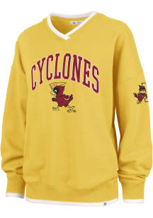 47 Iowa State Cyclones Womens Gold Clubhouse Eighties Crew Sweatshirt