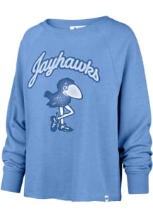 47 Kansas Jayhawks Womens Blue Luminance Kennedy Crew Sweatshirt