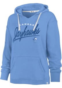 47 Kansas Jayhawks Womens Blue Luminance Kennedy Hooded Sweatshirt