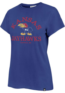 47 Kansas Jayhawks Womens Blue Fresh Start Frankie Short Sleeve T-Shirt