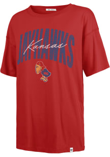 47 Kansas Jayhawks Womens Red Muse Sadie Short Sleeve T-Shirt