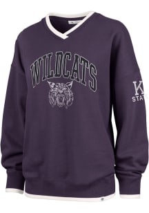 47 K-State Wildcats Womens Purple Clubhouse Eighties Crew Sweatshirt