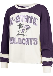 47 K-State Wildcats Womens White Curve Toni LS Tee