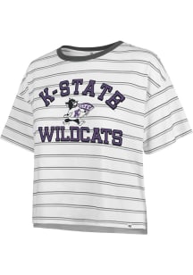 47 K-State Wildcats Womens White On the Line Tobie Short Sleeve T-Shirt