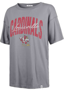 47 Louisville Cardinals Womens Grey Muse Sadie Short Sleeve T-Shirt