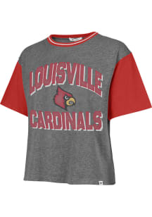 47 Louisville Cardinals Womens Grey Clubhouse Ziggy Short Sleeve T-Shirt