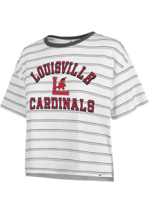 47 Louisville Cardinals Womens White On the Line Tobie Short Sleeve T-Shirt