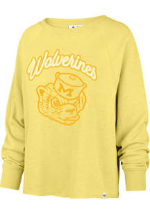 47 Michigan Wolverines Womens Yellow Luminance Kennedy Crew Sweatshirt