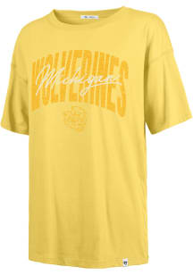 47 Michigan Wolverines Womens Yellow Luminance Sadie Short Sleeve T-Shirt