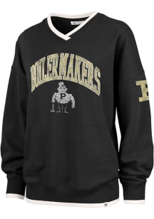 47 Purdue Boilermakers Womens Black Clubhouse Eighties Crew Sweatshirt