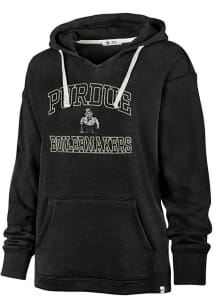 47 Purdue Boilermakers Womens Black Clarity Kennedy Hooded Sweatshirt