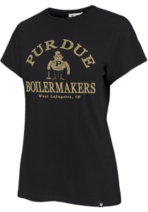 47 Purdue Boilermakers Womens Black Fresh Start Frankie Short Sleeve T-Shirt