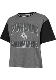 47 Purdue Boilermakers Womens Grey Clubhouse Ziggy Short Sleeve T-Shirt