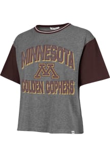 47 Minnesota Golden Gophers Womens Grey Clubhouse Ziggy Short Sleeve T-Shirt