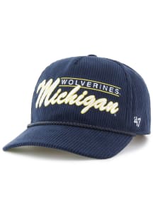47 Michigan Wolverines Double Header Corduroy Hitch Adjustable Hat - Blue