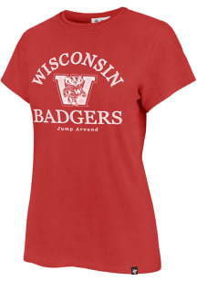 47 Wisconsin Badgers Womens Red Fresh Start Frankie Short Sleeve T-Shirt