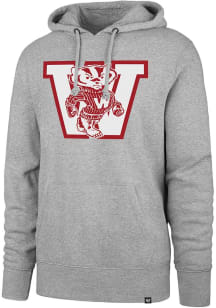 47 Wisconsin Badgers Mens Grey City Line Headline Fashion Hood