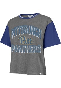 47 Pitt Panthers Womens Grey Ziggy Short Sleeve T-Shirt