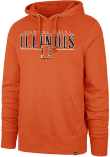 47 Illinois Fighting Illini Mens Orange City Line Headline Hood Long Sleeve Hoodie